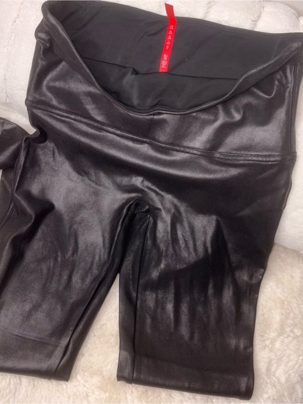 SPANX Black Faux Leather High-Waist Leggings